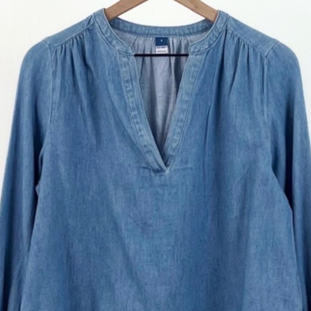 OLD NAVY Puff Sleeve Jeans Denim Blouse Top Boho style Size XXL - Picture 8 of 12